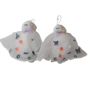 AMGLO Hanging Ghost Halloween Decoration Set of 2 White Tulle Bean Bag